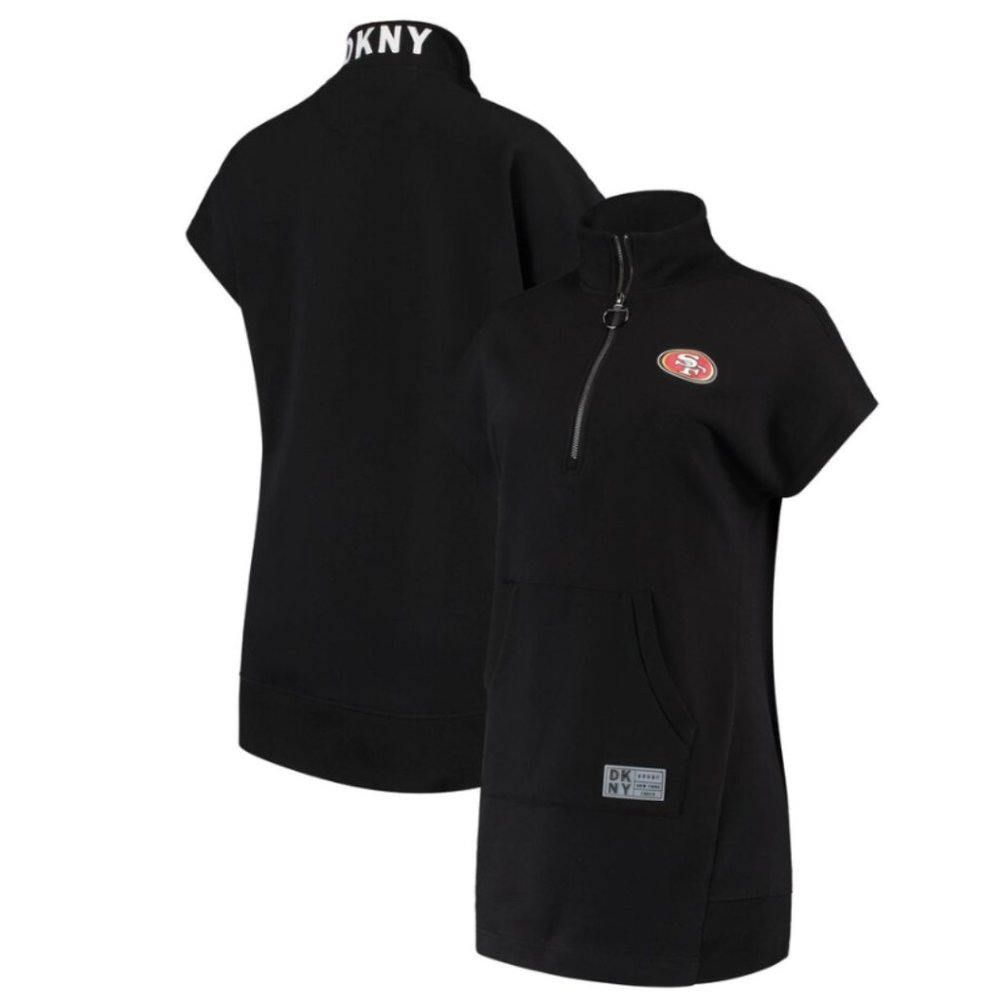 San Francisco 49ers DKNY Sport Black Quarter-Zip Sneaker Dress